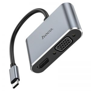 Cáp chuyển đổi Type C sang HDMI & VGA + USB + Type C Hoco HB30