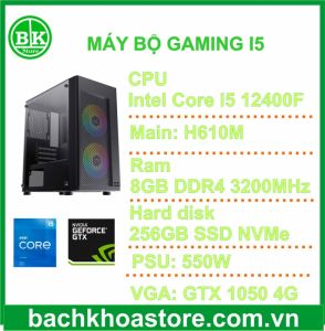 Máy bộ BKS Gaming (Intel Core i5-12400F/8GB/256GB SSD/VGA GTX 1050 4GB)