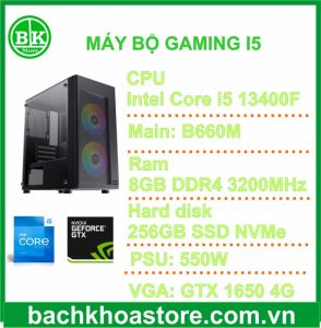 Máy bộ BKS Gaming (Intel Core i5-13400F/8GB/256GB SSD/VGA GTX 1650 4GB)