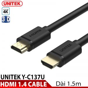 Cáp HDMI 1M5 Unitek Ultra 4K (Y-C137U)