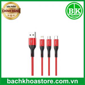 Cáp sạc đa năng 3 đầu Hoco HK48 (Micro-Lightning-TypeC)