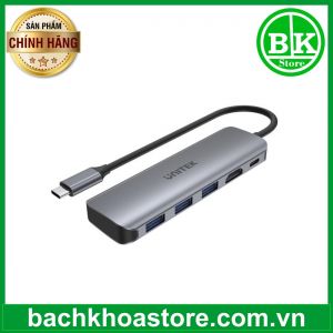 Cáp chuyển Type C sang HDMI + 3 USB + PD 100W Unitek H1107E